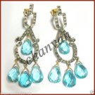 Art Deco Vintage Look 1.20C Rose Cut Diamond Sterling Silver Dangle Earring CSJ