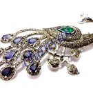 Pave Peacock Antique Look 3.80Ct Rose Cut Diamond 92.5% Silver Brooch/ Pin @csj