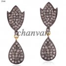 Pave Antique Look 2.40Ct Rose Cut Diamond 925 Silver Christmas Gift Earring CSJ