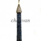 Antique Inspire Rose Cut Diamond 925 Silver Sapphire Tassel Pendant CSJ18317