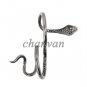 Victorian Inspire Rose Cut Diamond 925 Sterling Oxidized Silver Snake Ring @csj