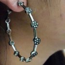 Vintage INS Deco Genuine 3.20Ct Rose Cut Diamond 925 Silver Loop Earring @CSJ593