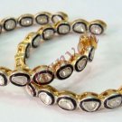 Victorian 1.77Ct Rose Cut Polky Diamond Sterling Silver Loop Earring CSJ Ebay346