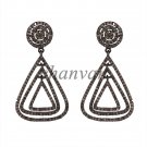 Vintage Style 6.10Ct Rose Cut Diamond Sterling Silver Unique Pave Earring CSJ582