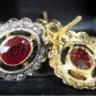 Vintage/Antique Handmade 1.00Ct Rose Cut Diamond Sterling Silver Ruby Earring