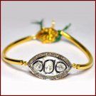 925 Silver Handmade Vintage 0.62Ct Rose Cut Round Diamond Polky Bracelet CSJ
