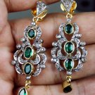 New Vintage Reproduction 2.20 Ct Rose Cut Diamond Dangle Sterling Silver Earring