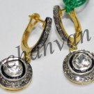 Victorian Look 1.32Ct Rose Cut/Polky Diamond 925 Sterling Silver Earring @CSJ394