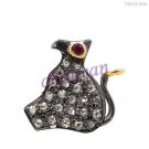 Vintage Reproduction  Rose Cut Diamond 92.5% Oxidised Silver Pendant @CSJ810