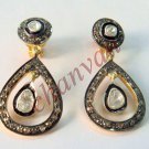Antique Inspire 2.00Ct Rose Cut Diamond 925 Silver Dangle Polky Earring CSJ408