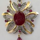 Vintage/Victorian/Antique Look 0.92Ct Rose Cut Diamond 925 Silver Pendant CSJ286