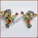 Vintage Look Handmade 0.50Ct Rose Cut Diamond 925  Silver Pave Earring Jewelry