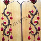 Vintage Look Artisan 2.00C Rose Cut Diamond 925 Silver Dangle Women Earring CSJ2