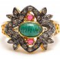 Vintage/Antique Insp Handmade 0.72C Rose Cut Diamond Sterling Silver Ring CSJ256