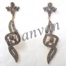 Wedding Women Gift Antique Style 1.80Ct Rose Cut Diamond 925 Silver Earring csjU