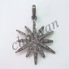 Vintage/Victorian Style Rose Cut Diamond Sterling 925 Silver Pendant @CSJ7417