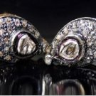 Vintage Repro. Handmade Rose Cut/Polky Diamond 92.5% Silver Stud Earring CSj579