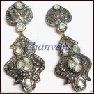 Estate Vintage Style 2.64CT Rose Cut Diamond Sterling Silver Polky Earring @CSJ