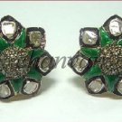 Vintage/Antique Look Handmade 1.70 C Rose Cut/Polky Diamond 92.5% Silver Earring