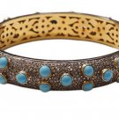 Vintage 7.35 Ctw Rose Cut Diamond .925 Silver Bracelet, Free Shipping Worldwide