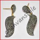 Victorian/Vintage/Antique Look 3.50 Ctw Rose Cut Diamond Sterling Silver Earring