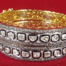 Victorian Inspire 3.50 Ctw RoseCut 6.10 CT Polky Diamond Silver Bangle/Bracelet
