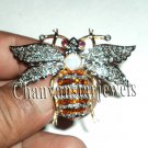 Sterling .925 Silver 3.25 Ctw Rose Cut Diamond Victorian Inspired Brooch/Pendant