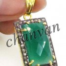 Vintage/Victorian Inspired 0.74Ct Rose Cut Diamond 925 Sterling Silver Pendant
