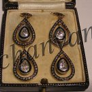 Victorian Look 3.00Ct Rose Cut/Polki Diamond 925 Silver Fine Earring ebay359