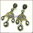 Artisan Vintage INSP 2.58Ct  Rose Cut Diamond 925 Silver Polki Pave Earring CSJ