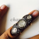 Victorian Inspire 2.50Ct Rose Cut Diamond/Polky 925 Silver Knuckle Ring @Ebay133