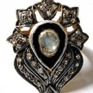 Vintage/Victorian Style 0.80 Ct Rose Cut/Polky Diamond 925 Silver Ring @CSJ 203