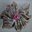 Vintage Antique Deco 1.92Ct Rose Cut Diamond 92.5% Silver Unisex Brooch/Pendant