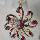 Estate Vintage Insp  2.20C Rose Cut Diamond 925 Silver Women Pendant CSJ223