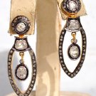 Vintage/ Antique Look 1.80 Ct Rose Cut/Polky Diamond 925 Silver Earring @CSJ 399