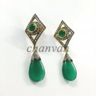 Vintage Antique Look 1.21CT Rose Cut Diamond 925 Silver Onyx Party Earring @CSJ