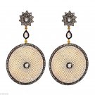 Antique Vintage INSPIRE 3.04C  Rose Cut Diamond 925 Silver Polki Earring @CSJ462