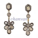 Vintage Victorian 2.40CT Rose Cut Polky Diamond Sterling Silver Earring ebay354
