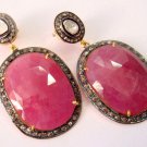 Vintage INSP Deco 2.00Ct Polki Rose Cut Diamond 925 Silver Dangle Earring @CSJ41