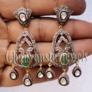 Victorian/ Vintage Style 2.51 Ctw Rose Cut Diamond Sterling Silver Earring