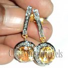 Vintage Reproduction 1.0Ct Rose Cut Diamond 925 Silver Topaz Earring CSJ619