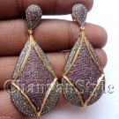 Artisan Vintage INSP 3.56CT Rose Cut Diamond 925 Silver Ruby Antique Earring CSJ