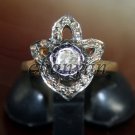 Vintage/Antique Reproduction Handmade Rose Cut/Polky Diamond 92.5% Silver Ring