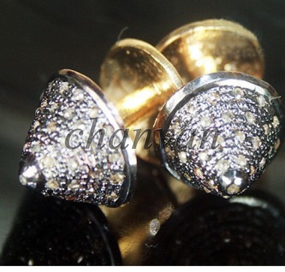 Vintage Look 2.00Ct Rose Cut Diamond 92.5% Silver Cufflinks Men's Jewelry @CSJ80