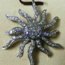 Sun Rays !!Vintage Repro. Artisan Rose Cut Diamond 925 Silver Pendant @CSJ 608