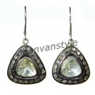 Victorian Inspire 1.80Ct Rose Cut Diamond 925 Silver Dangle Polki Earring CSJ393