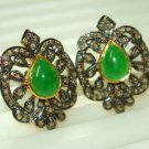 New Vintage Repro.1.80Ct Rose Cut Diamond Sterling Silver Emerald Earring CSJ623