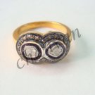 Women Victorian Vintage Style Rose Cut/Polki Diamond 925 Silver Unique Ring CSJ5