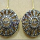 Vintage/ Victorina Look 3.20C Rose Cut Diamond 925 Sterling Silver Earring CSJ52