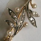 Wedding Gift Handmade Rose Cut Diamond Sterling Silver Pearl Party Brooch CSJ510